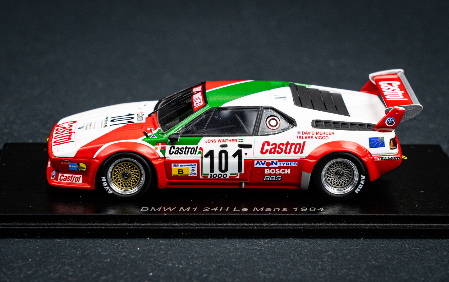 BMW M1 #101 J. Winther / D. Mercer / L-V. Jensen - 24h LeMans 1984 - Spark 1:43