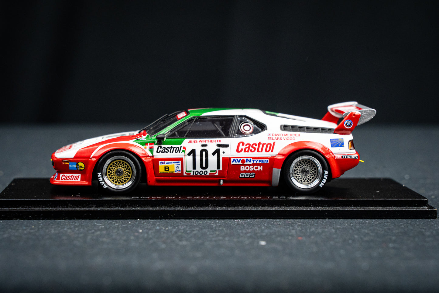 BMW M1 #101 J. Winther / D. Mercer / L-V. Jensen - 24h LeMans 1984 - Spark 1:43
