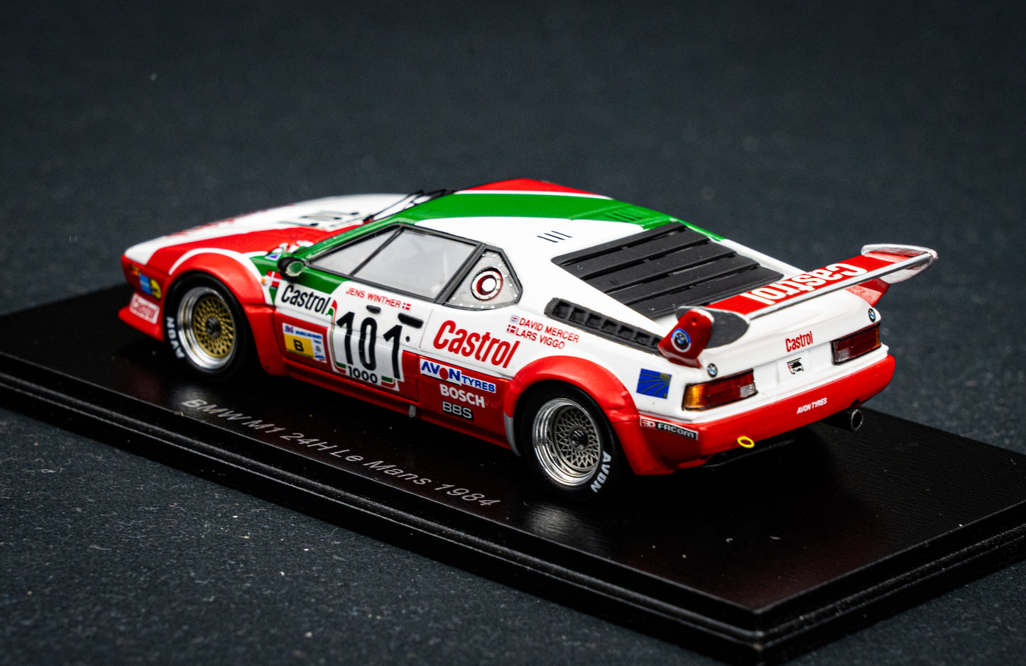 BMW M1 #101 J. Winther / D. Mercer / L-V. Jensen - 24h LeMans 1984 - Spark 1:43