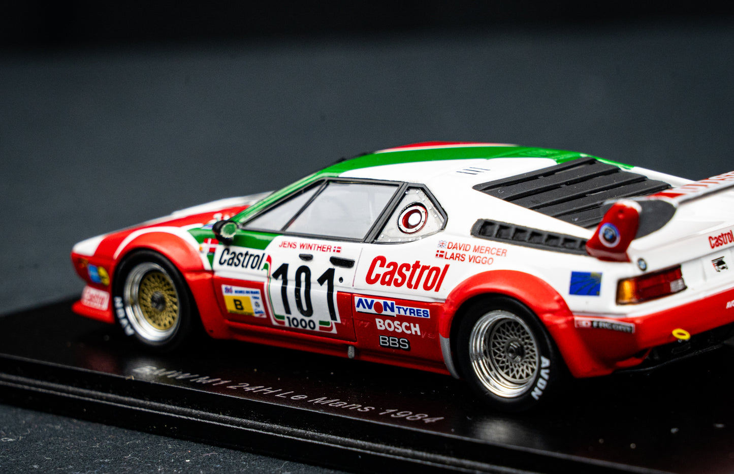 BMW M1 #101 J. Winther / D. Mercer / L-V. Jensen - 24h LeMans 1984 - Spark 1:43