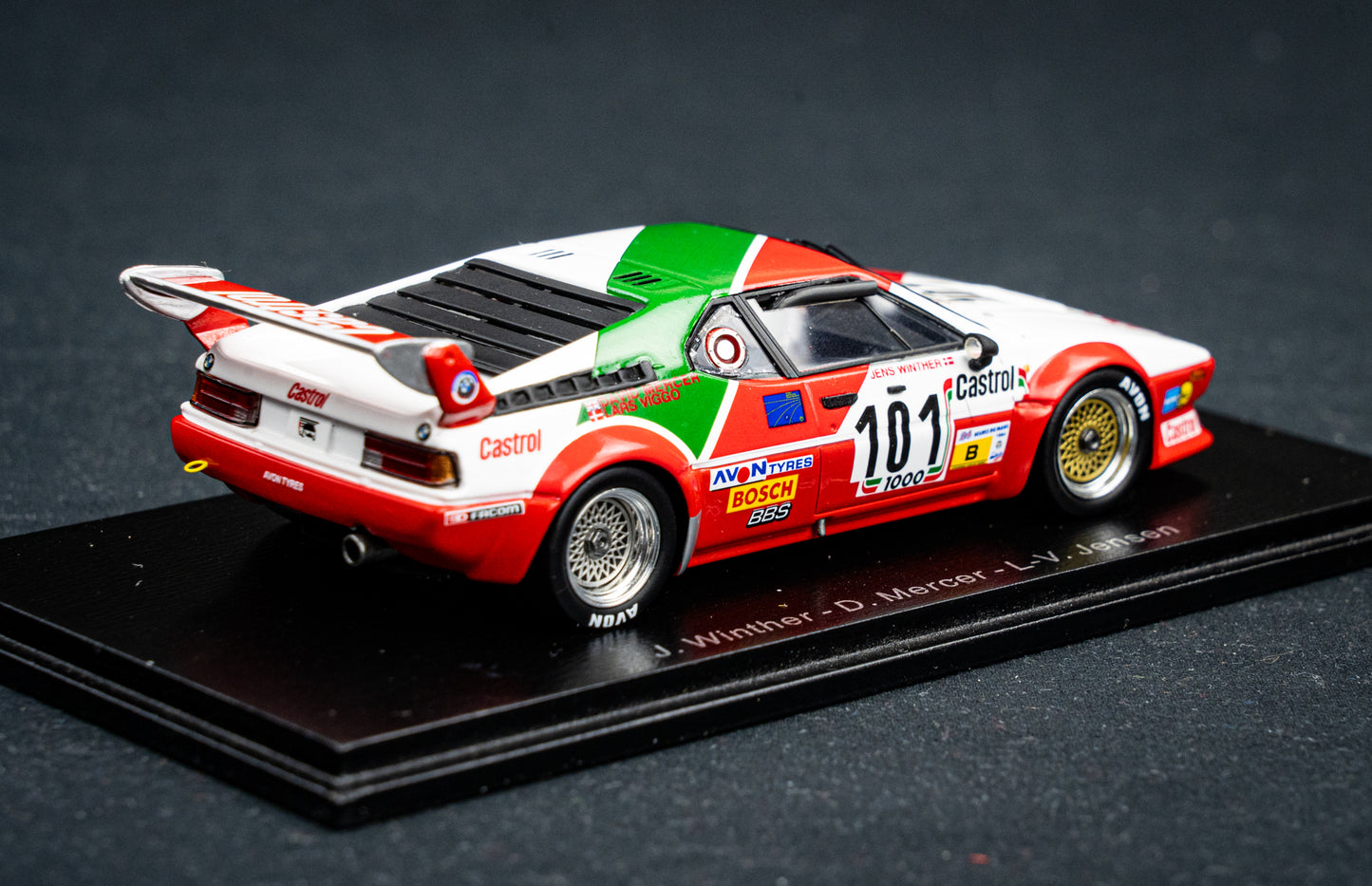 BMW M1 #101 J. Winther / D. Mercer / L-V. Jensen - 24h LeMans 1984 - Spark 1:43