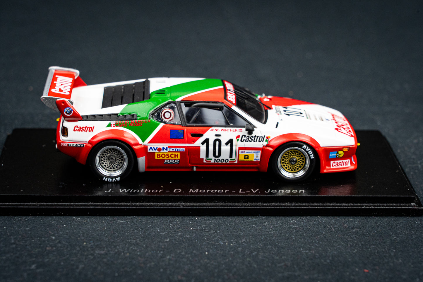 BMW M1 #101 J. Winther / D. Mercer / L-V. Jensen - 24h LeMans 1984 - Spark 1:43