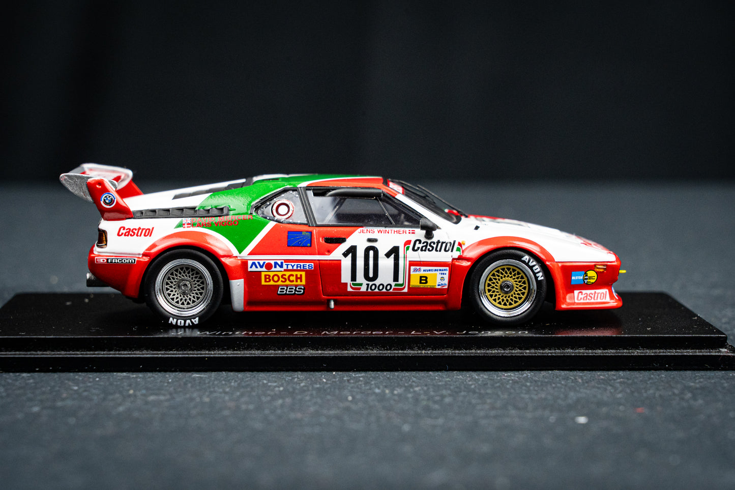 BMW M1 #101 J. Winther / D. Mercer / L-V. Jensen - 24h LeMans 1984 - Spark 1:43