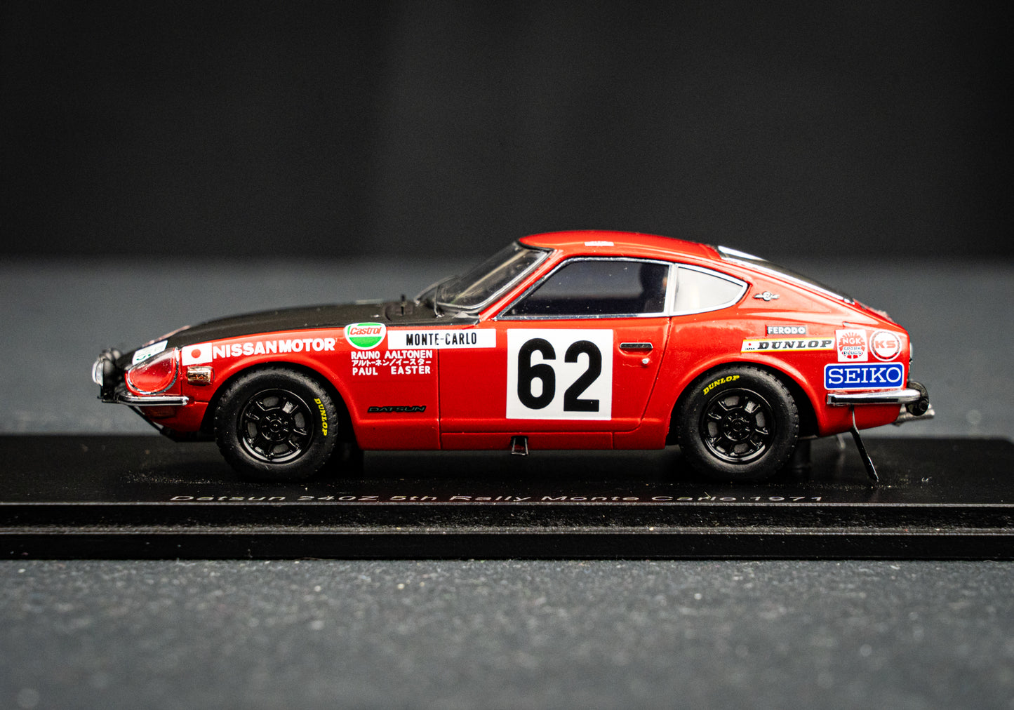Datsun 240Z #62 Rauno Altonen / Paul Easter - 5th Rallye Monte Carlo 1971 - Spark 1:43