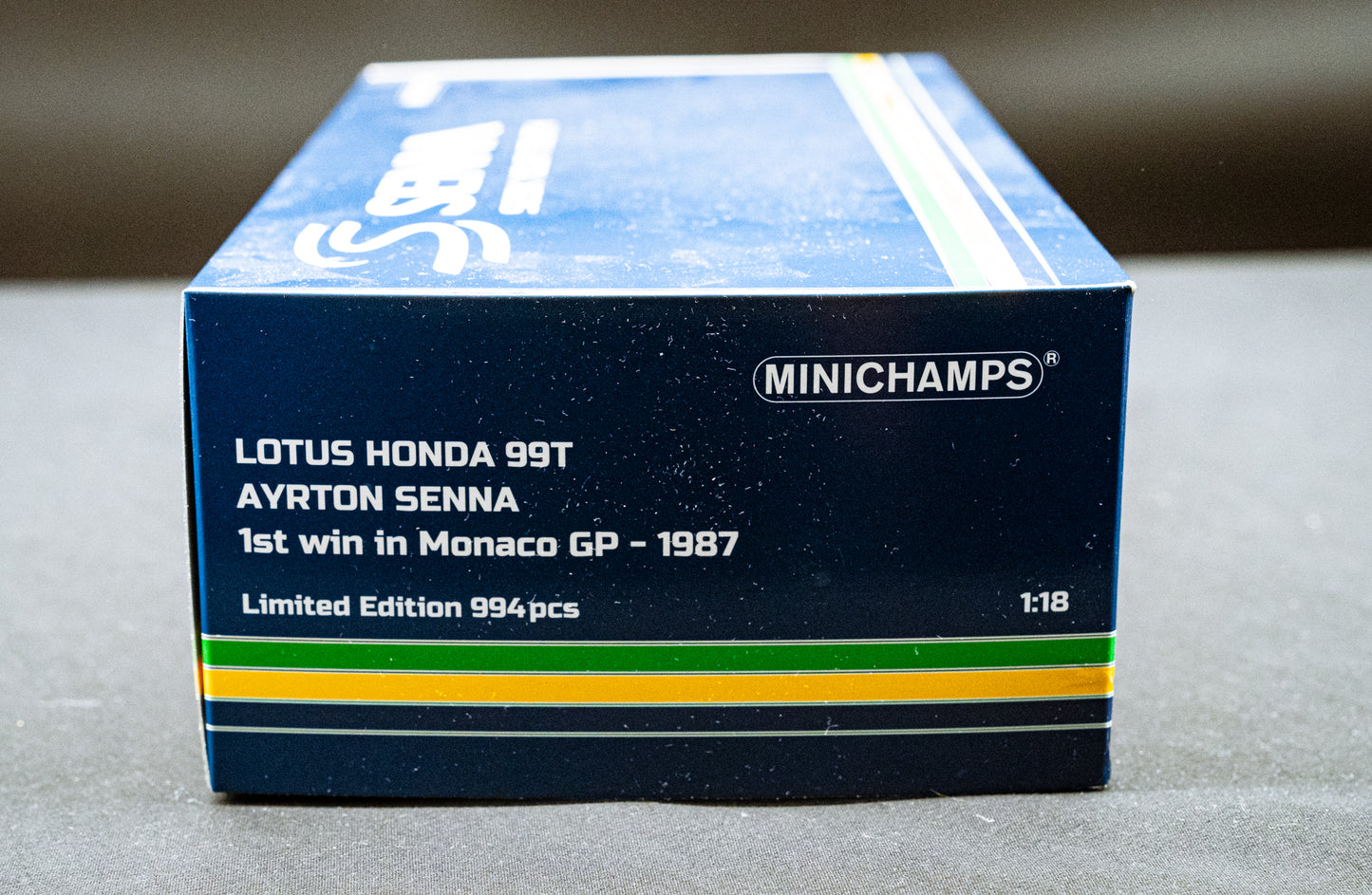Ayrton Senna Lotus Renault 99T #12 1st Win GP Monaco 1987 - Minichamps 1:18