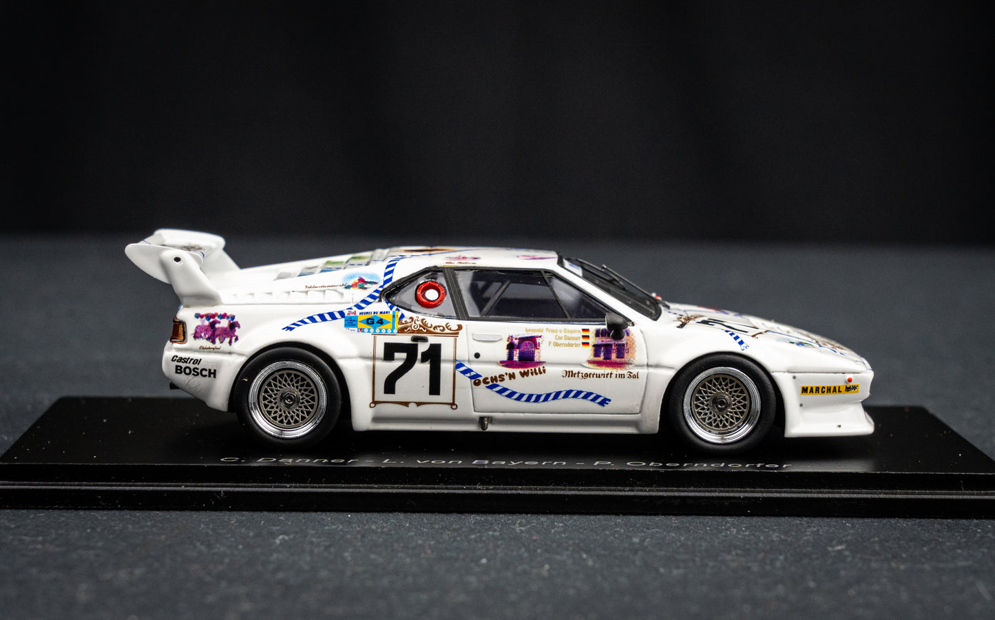 BMW M1 #71 Danner / v. Bayern / Oberndorfer - 24h LeMans 1981 - Spark 1:43