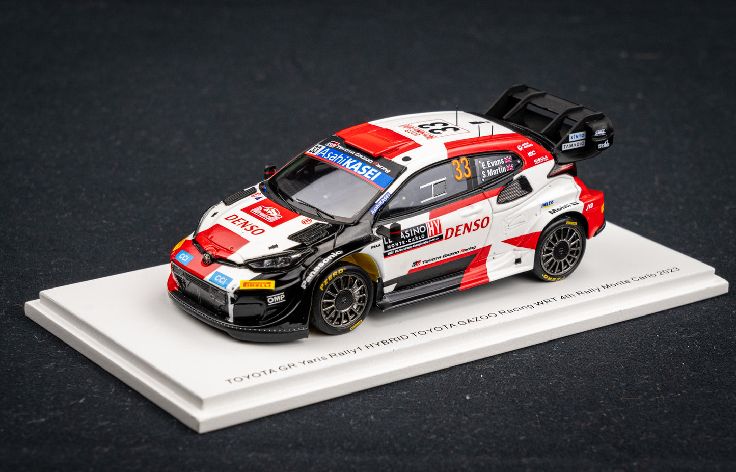 Toyota GR Yaris Rallye1 #33 Evans / Martin - 4th Rallye Monte Carlo 2023 - Spark 1:43