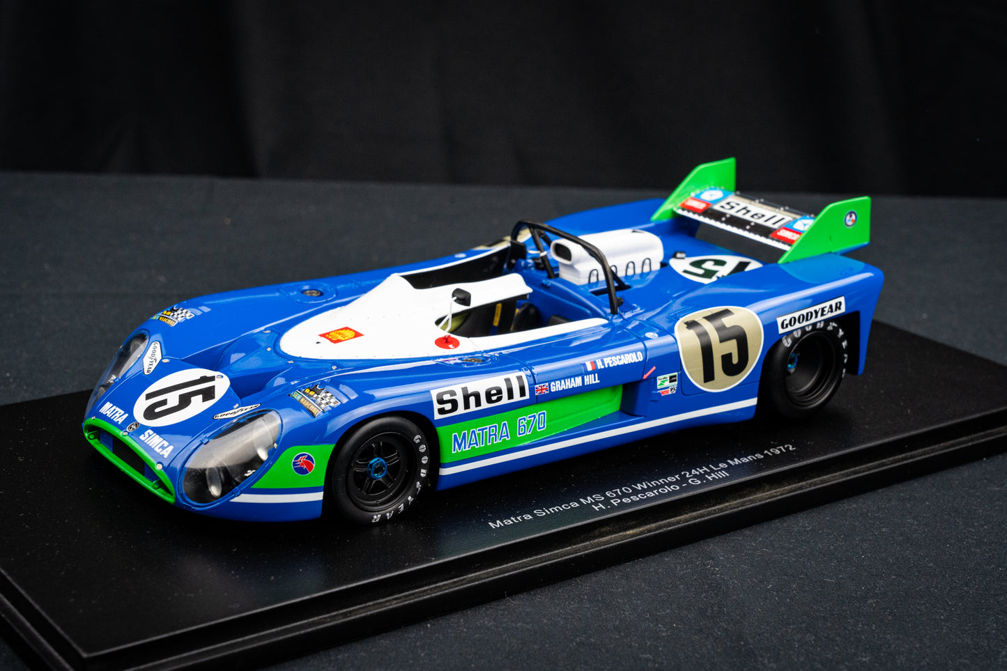 Matra Simca MS670 #15 Pescarolo / Hill Sieger 24h LeMans 1972 1:18 Spark