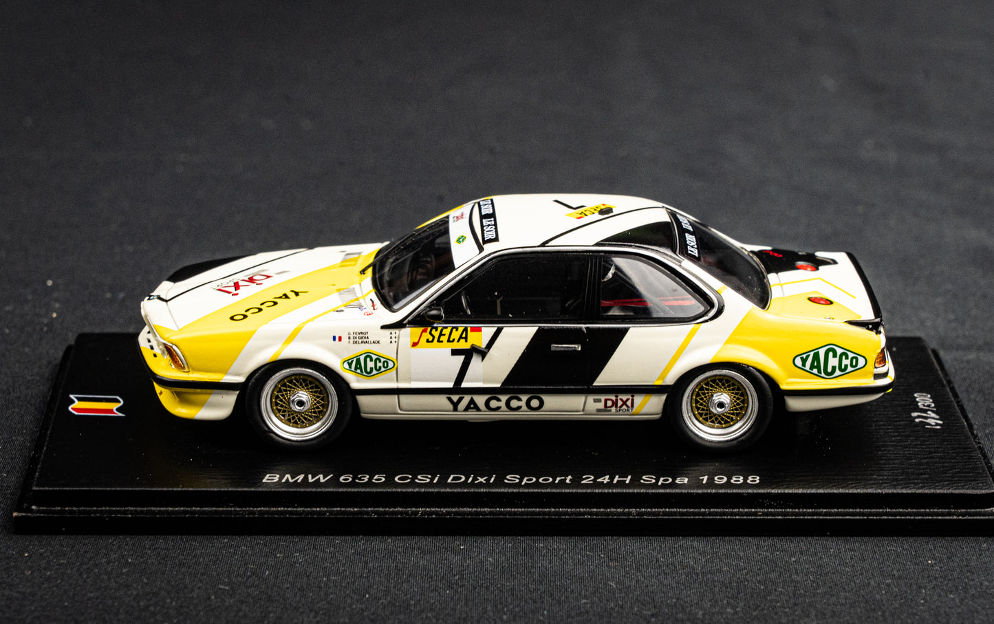 BMW 635csi #7 lim. 300 pcs. Fevrot / di Gioia / Delavallade - 24h Spa 1988 Spark 1:43