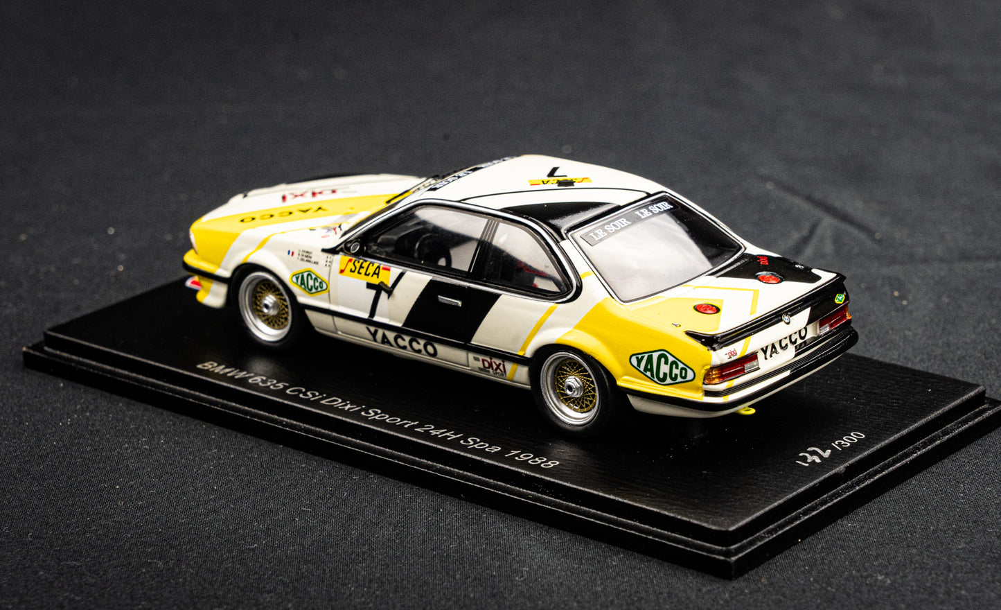 BMW 635csi #7 lim. 300 pcs. Fevrot / di Gioia / Delavallade - 24h Spa 1988 Spark 1:43