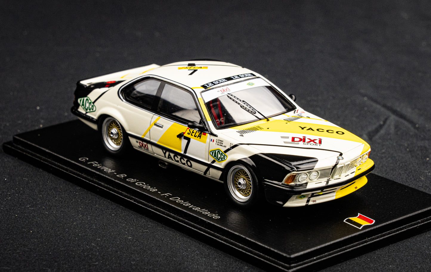 BMW 635csi #7 lim. 300 pcs. Fevrot / di Gioia / Delavallade - 24h Spa 1988 Spark 1:43