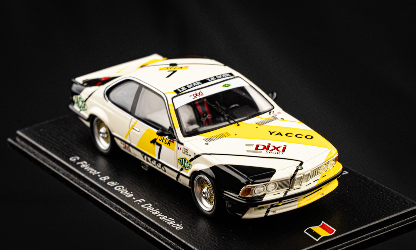 BMW 635csi #7 lim. 300 pcs. Fevrot / di Gioia / Delavallade - 24h Spa 1988 Spark 1:43