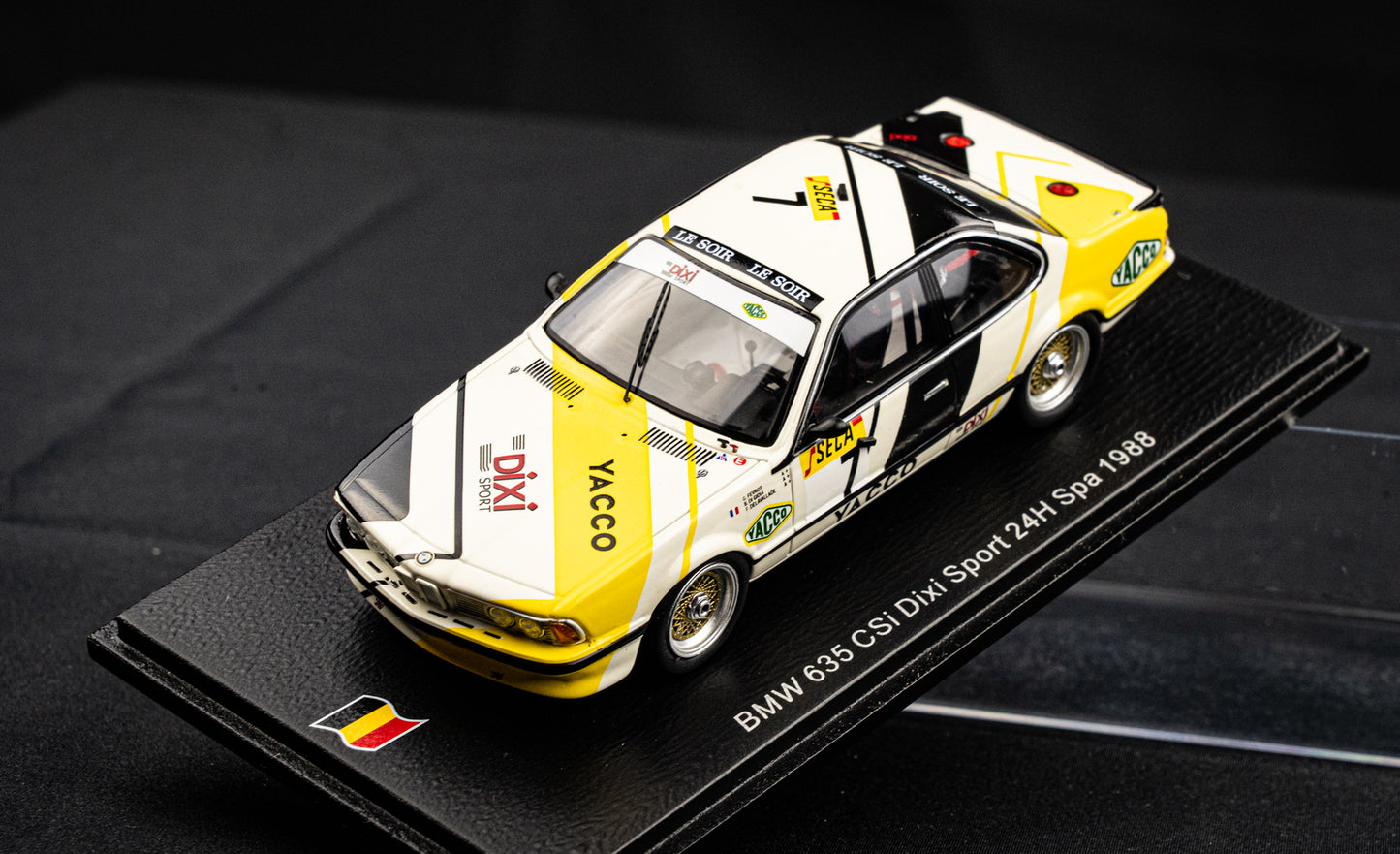 BMW 635csi #7 lim. 300 pcs. Fevrot / di Gioia / Delavallade - 24h Spa 1988 Spark 1:43