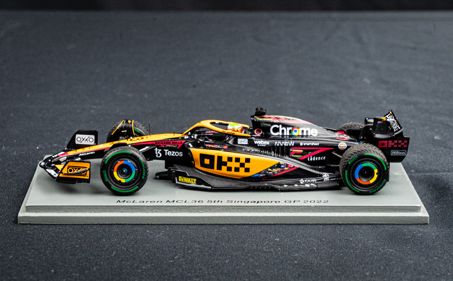 McLaren MCL36 #3 D. Ricciardo - P5 GP Singapore 2022 - Spark 1:43