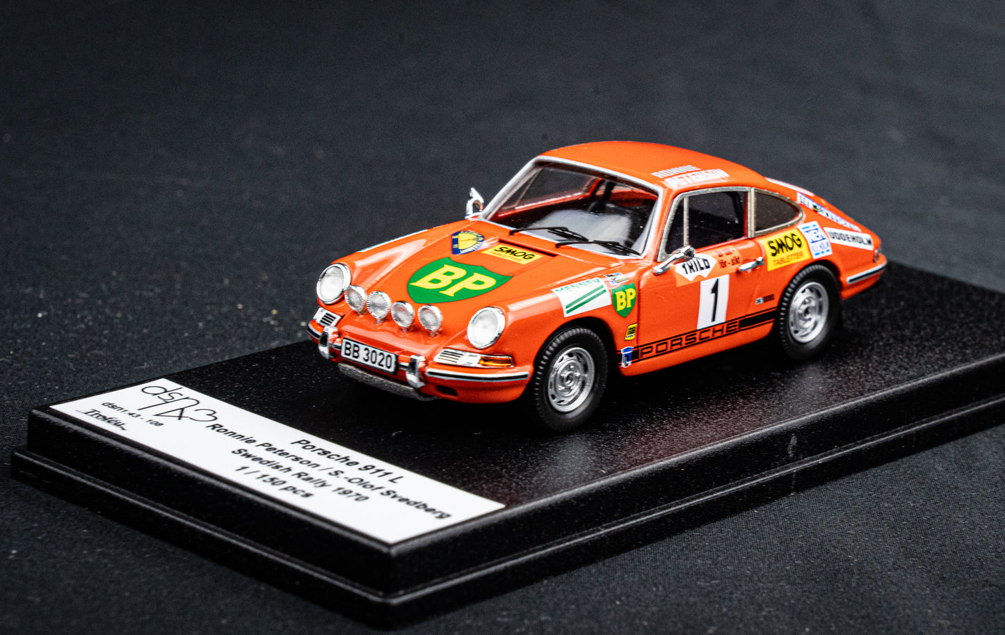 Porsche 911 L #1 Ronnie Peterson / Svedberg - Rallye Schweden 1970 lim. 150 Stk. Trofeu DSN 1:43