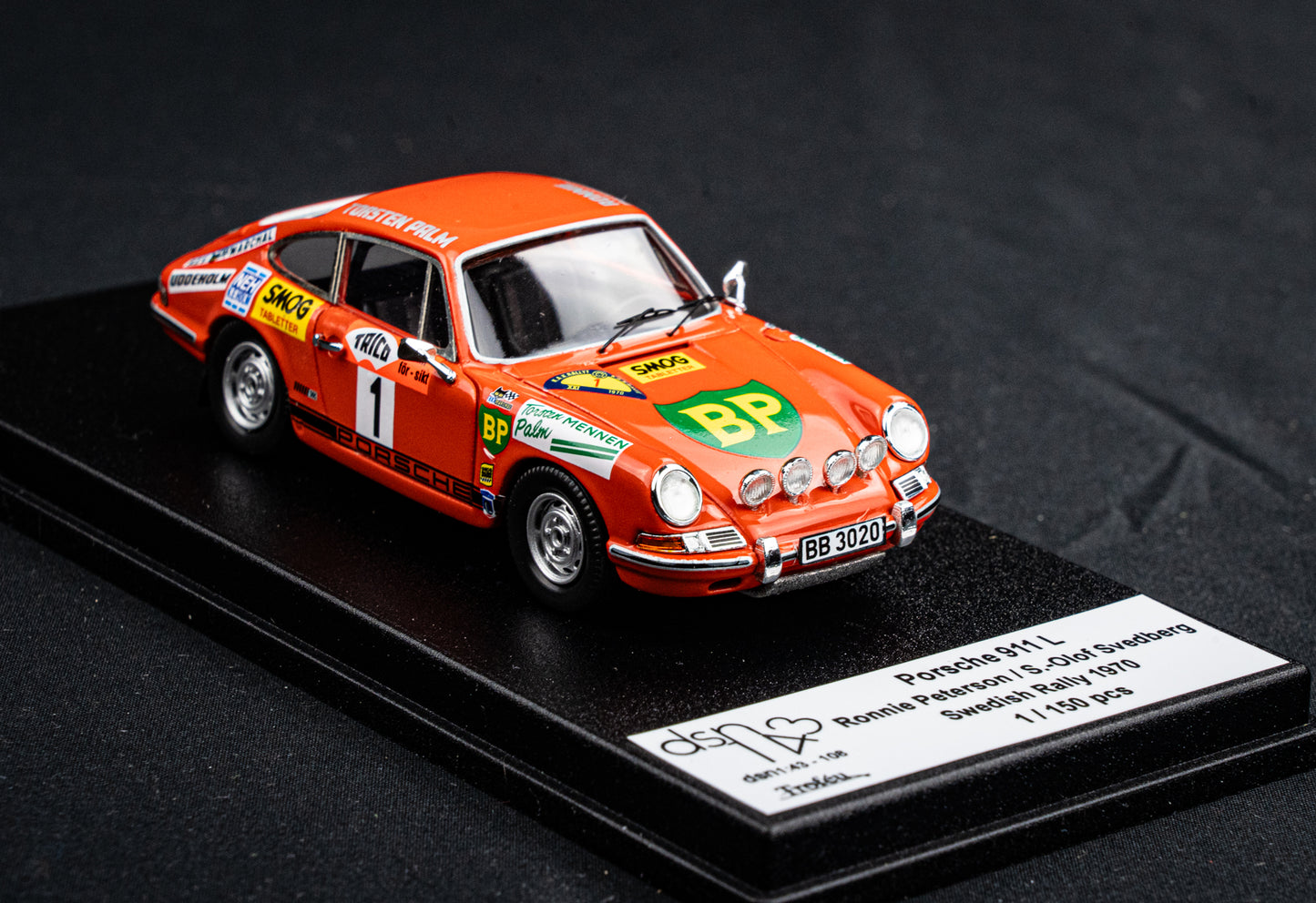 Porsche 911 L #1 Ronnie Peterson / Svedberg - Rallye Schweden 1970 lim. 150 Stk. Trofeu DSN 1:43