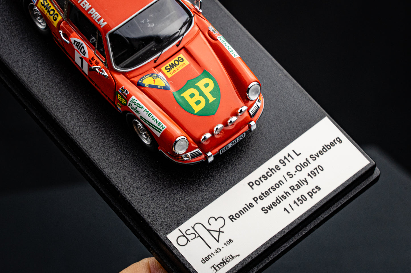 Porsche 911 L #1 Ronnie Peterson / Svedberg - Rallye Schweden 1970 lim. 150 Stk. Trofeu DSN 1:43