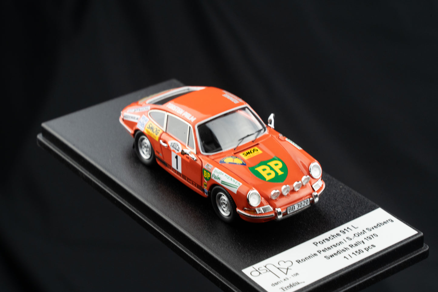 Porsche 911 L #1 Ronnie Peterson / Svedberg - Rallye Schweden 1970 lim. 150 Stk. Trofeu DSN 1:43