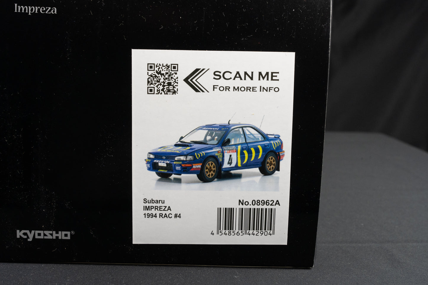 Subaru Impreza Gr. A #4 C. McRae / D. Ringer L-555 BAT - RAC Rallye 1994 - Kyosho 1:18