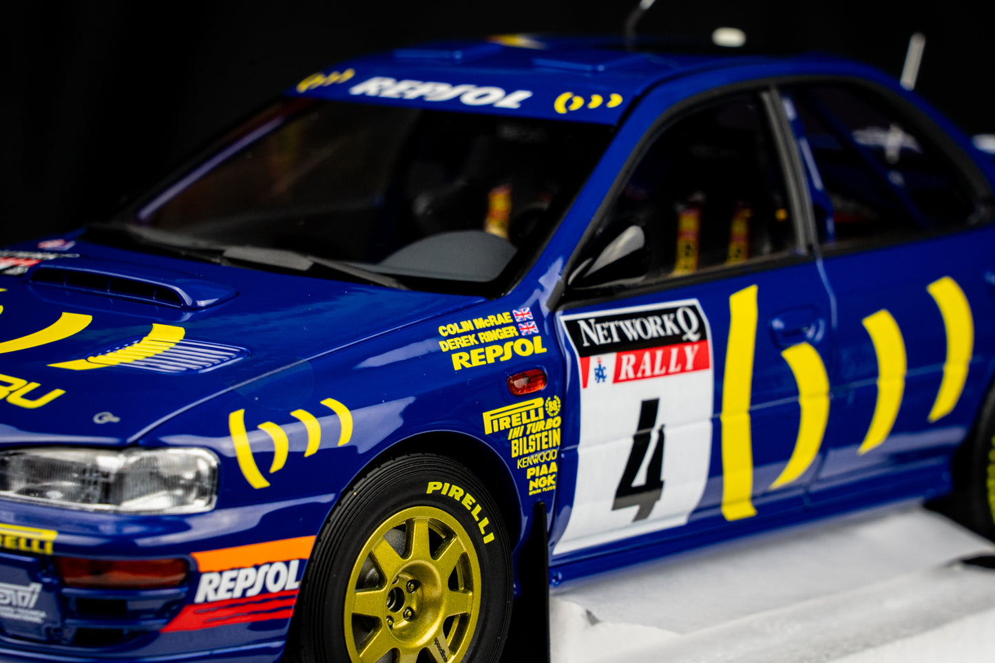 Subaru Impreza Gr. A  #4 C. McRae / D. Ringer L-555 BAT - RAC Rallye 1996 - Kyosho 1:18