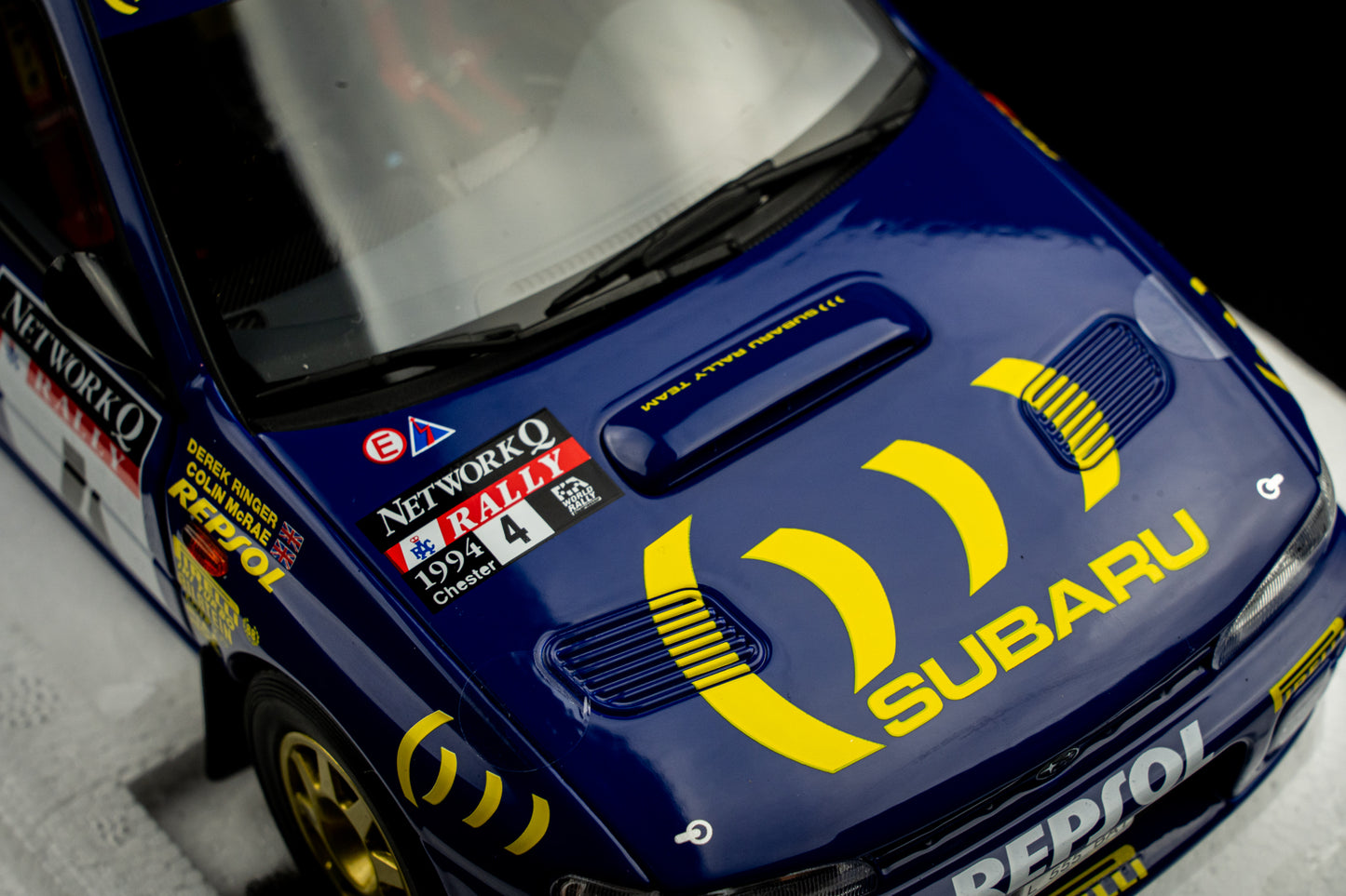 Subaru Impreza Gr. A #4 C. McRae / D. Ringer L-555 BAT - RAC Rallye 1994 - Kyosho 1:18