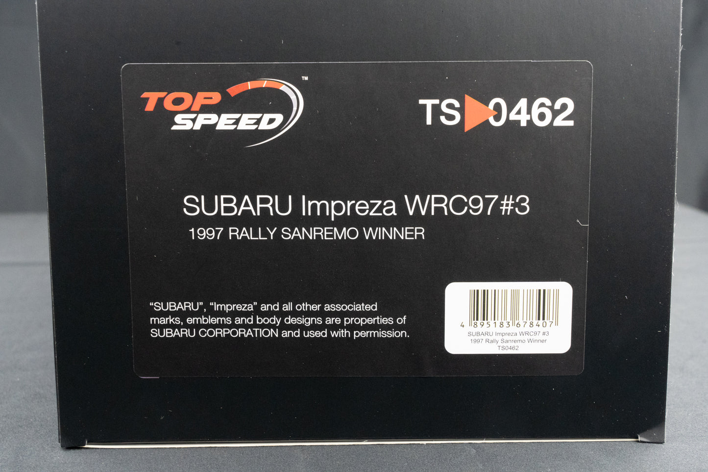 Colin McRae / N. Grist - Subaru Impreza WRC S5 #3 Sieger Rallye San Remo 1997, TSM 1:18