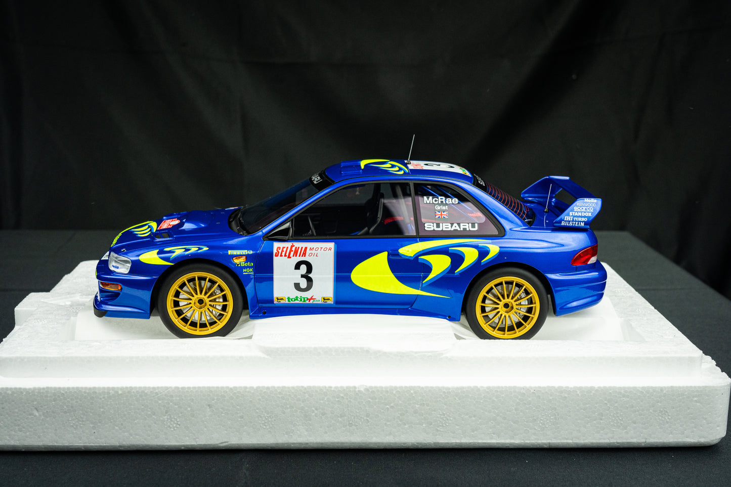 Colin McRae / N. Grist - Subaru Impreza WRC S5 #3 Sieger Rallye San Remo 1997, TSM 1:18