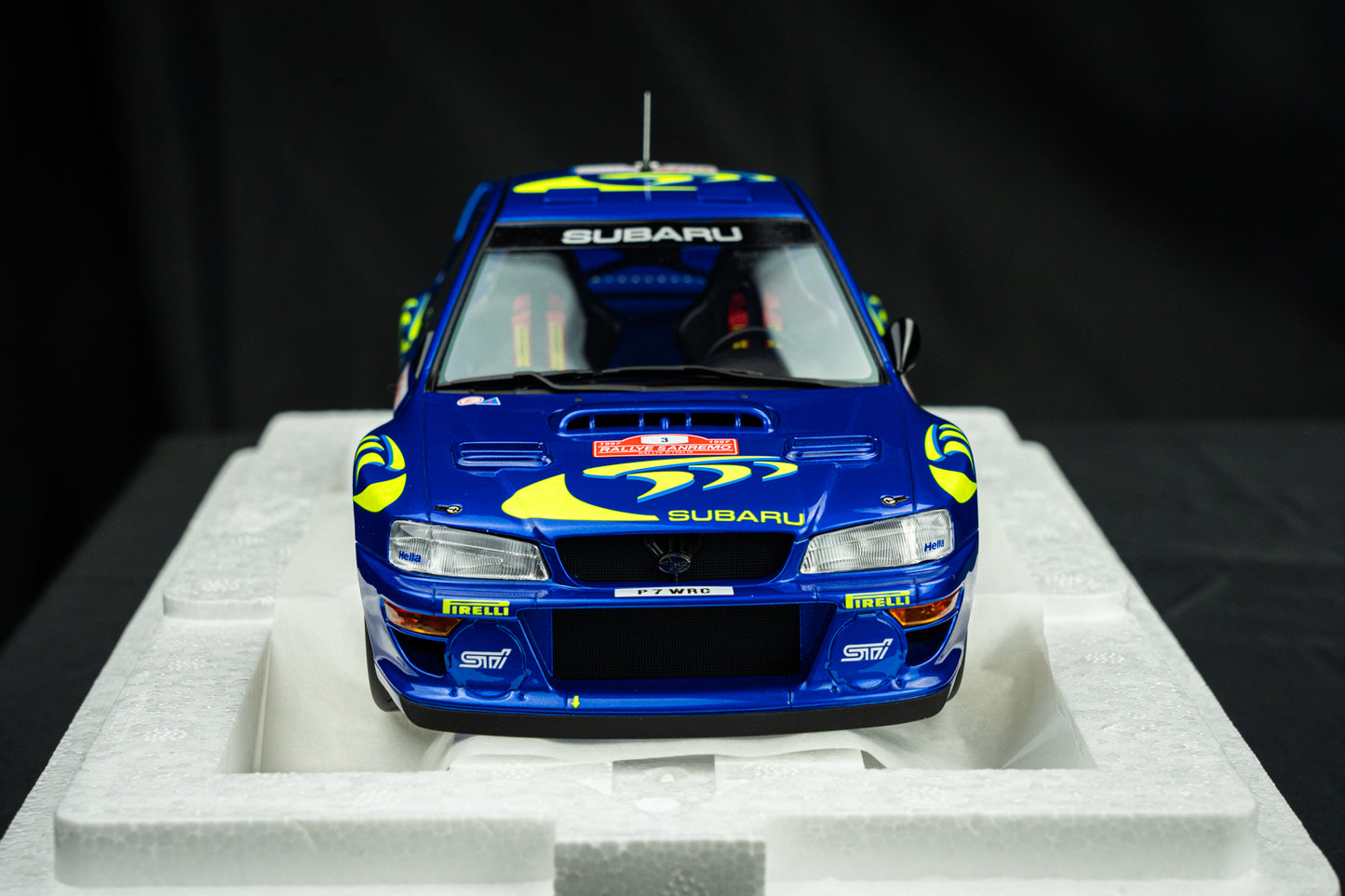 Colin McRae / N. Grist - Subaru Impreza WRC S5 #3 Sieger Rallye San Remo 1997, TSM 1:18