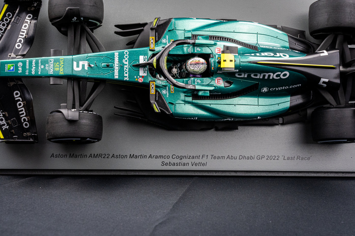 Aston Martin AMR22 #5 Sebastian Vettel "Last Race" - GP Abu Dhabi 2022 - Spark 1:18
