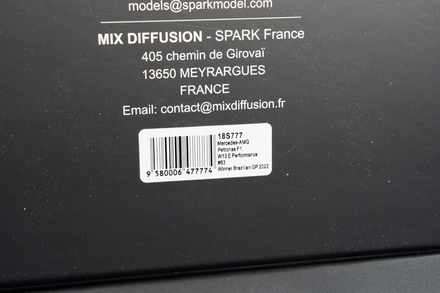 Georg Russell #63 Mercedes AMG W13E perf. - Winner GP Brasilien 2022 - Spark 1:18