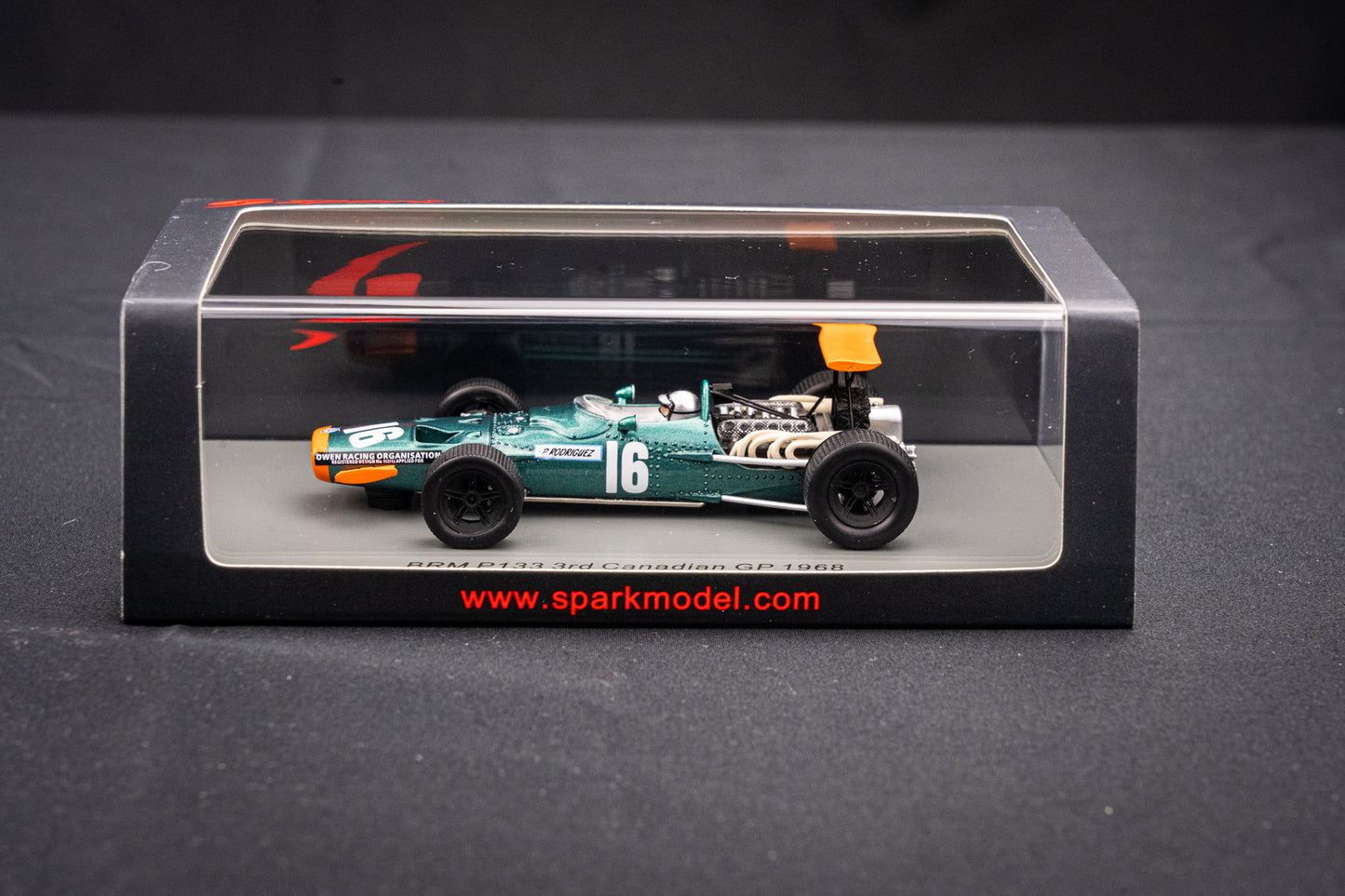 BRM P133 #16 Pedro Rodriguez - 3rd Canadian GP 1968 - Spark 1:43