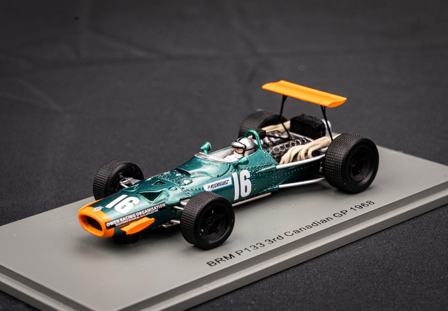 BRM P133 #16 Pedro Rodriguez - 3rd Canadian GP 1968 - Spark 1:43
