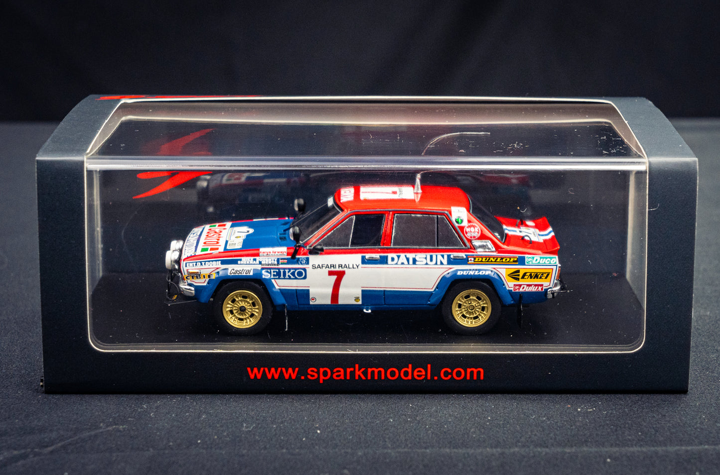 Datsun Violet GT #7 S. Mehta / M. Doughty - Sieger Safari Rallye 1981 - Spark 1:43