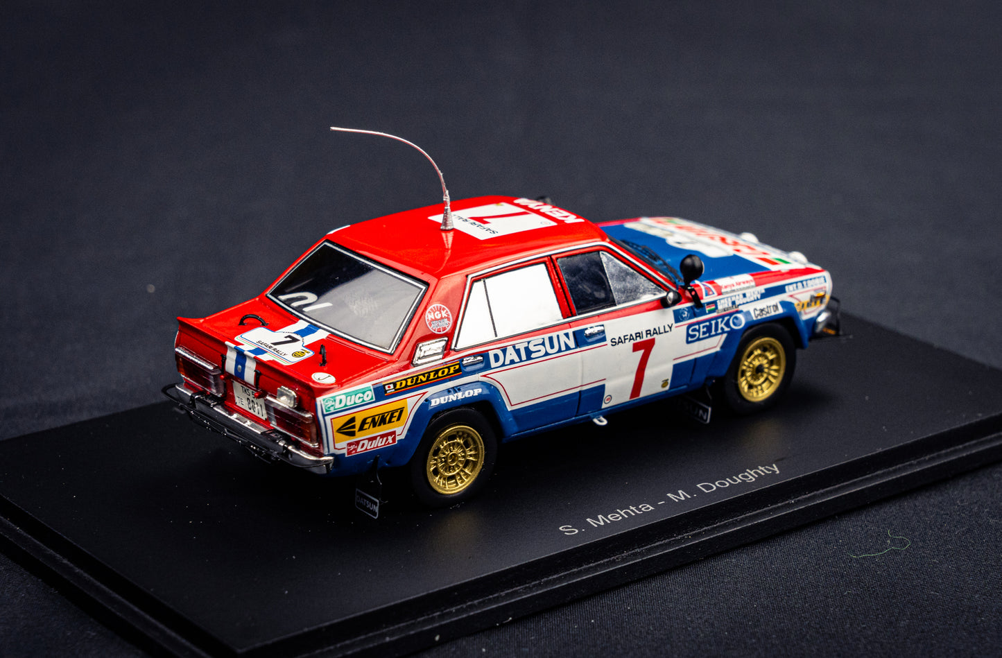 Datsun Violet GT #7 S. Mehta / M. Doughty - Sieger Safari Rallye 1981 - Spark 1:43