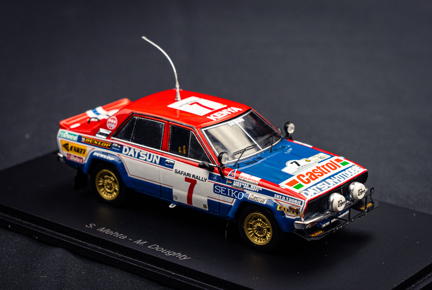 Datsun Violet GT #7 S. Mehta / M. Doughty - Sieger Safari Rallye 1981 - Spark 1:43