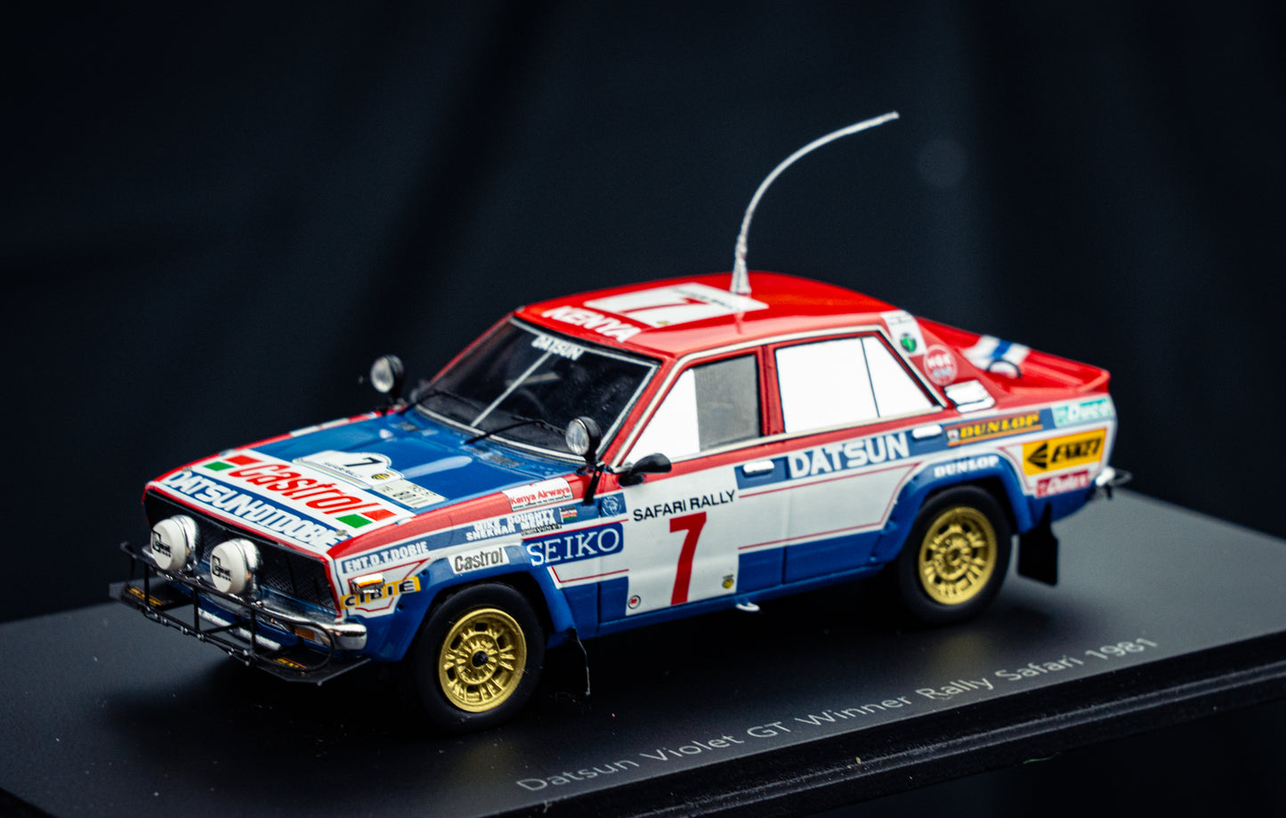 Datsun Violet GT #7 S. Mehta / M. Doughty - Sieger Safari Rallye 1981 - Spark 1:43