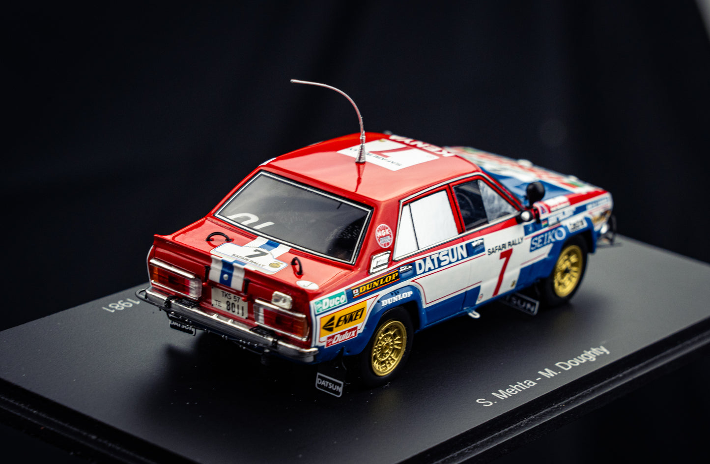 Datsun Violet GT #7 S. Mehta / M. Doughty - Sieger Safari Rallye 1981 - Spark 1:43