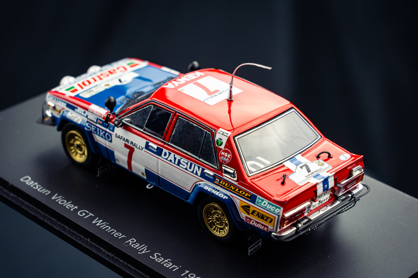 Datsun Violet GT #7 S. Mehta / M. Doughty - Sieger Safari Rallye 1981 - Spark 1:43