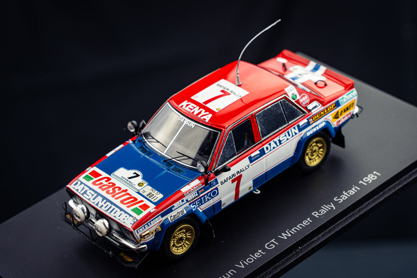 Datsun Violet GT #7 S. Mehta / M. Doughty - Sieger Safari Rallye 1981 - Spark 1:43