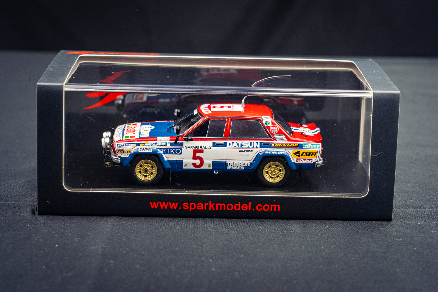 Datsun Violet GT #5 R. Aaltonen / L. Drews - 2nd Safari Rallye 1981 - Spark 1:43
