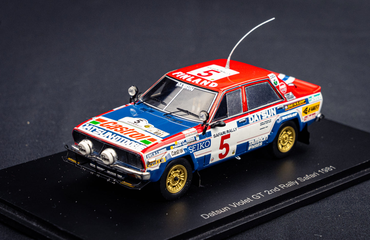 Datsun Violet GT #5 R. Aaltonen / L. Drews - 2nd Safari Rallye 1981 - Spark 1:43