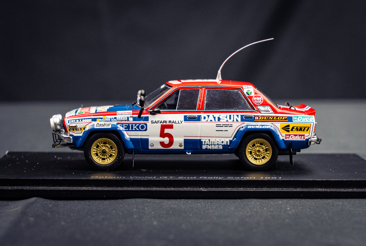 Datsun Violet GT #5 R. Aaltonen / L. Drews - 2nd Safari Rallye 1981 - Spark 1:43