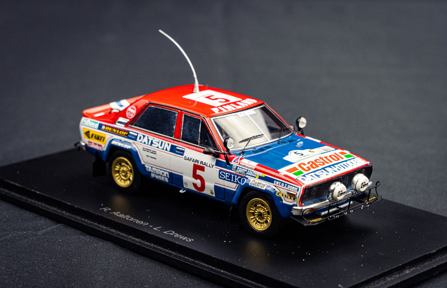 Datsun Violet GT #5 R. Aaltonen / L. Drews - 2nd Safari Rallye 1981 - Spark 1:43