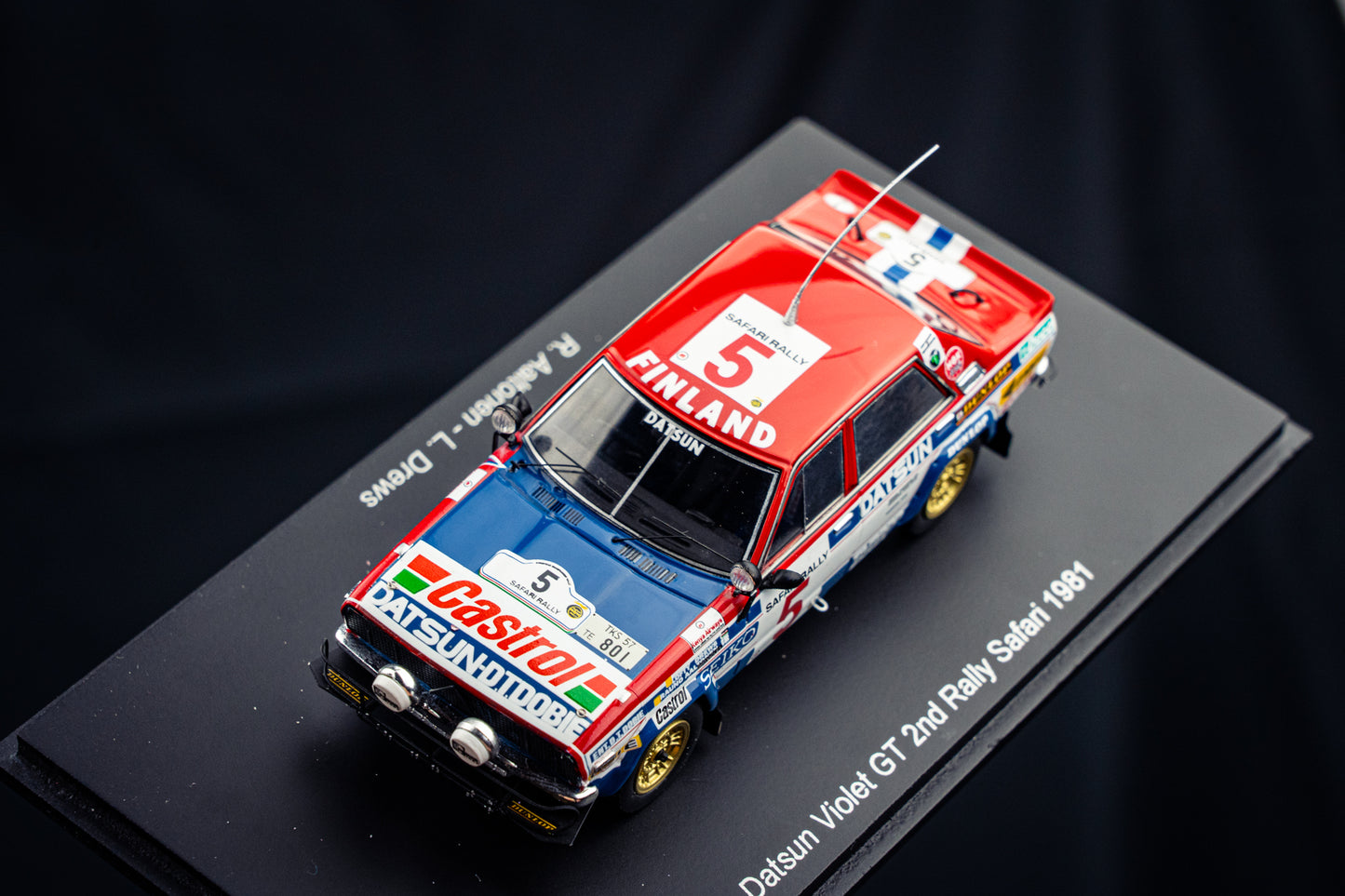 Datsun Violet GT #5 R. Aaltonen / L. Drews - 2nd Safari Rallye 1981 - Spark 1:43