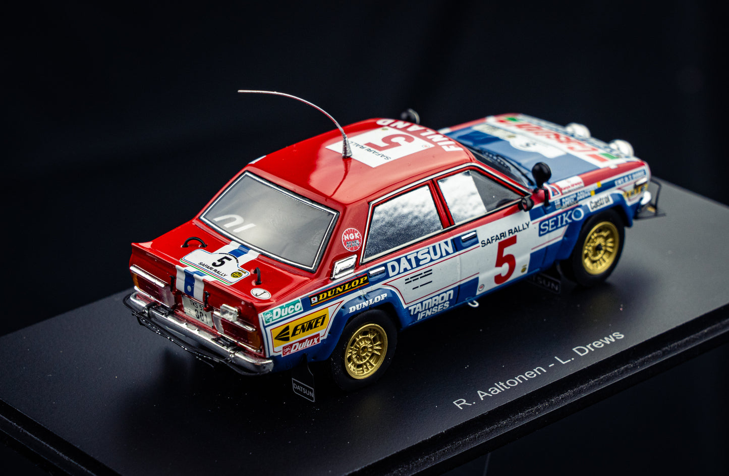 Datsun Violet GT #5 R. Aaltonen / L. Drews - 2nd Safari Rallye 1981 - Spark 1:43