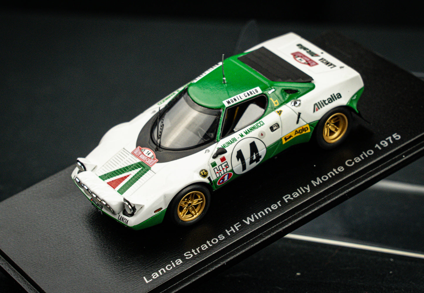 Lancia Stratos HF no.14 S. Munari / Mannucci - Sieger Monte Carlo Rallye 75 - Spark 1:43
