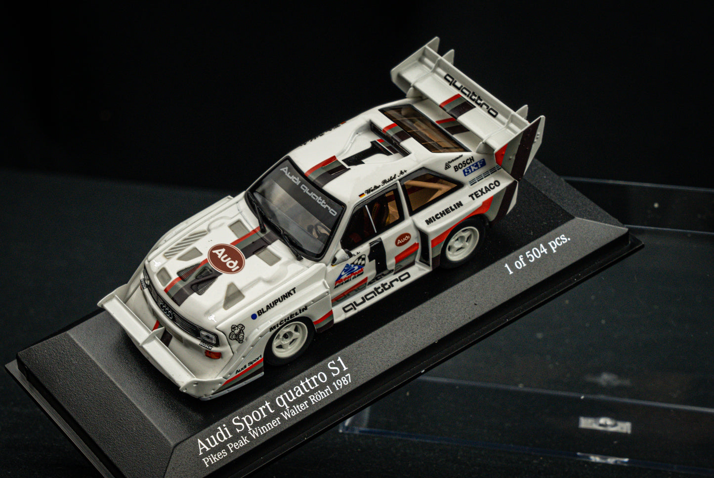 Audi Sport quattro S1 lim. 504 Stk. #1 Walter Röhrl - Sieger Pikes Peak 1987 - Minichamps 1:43