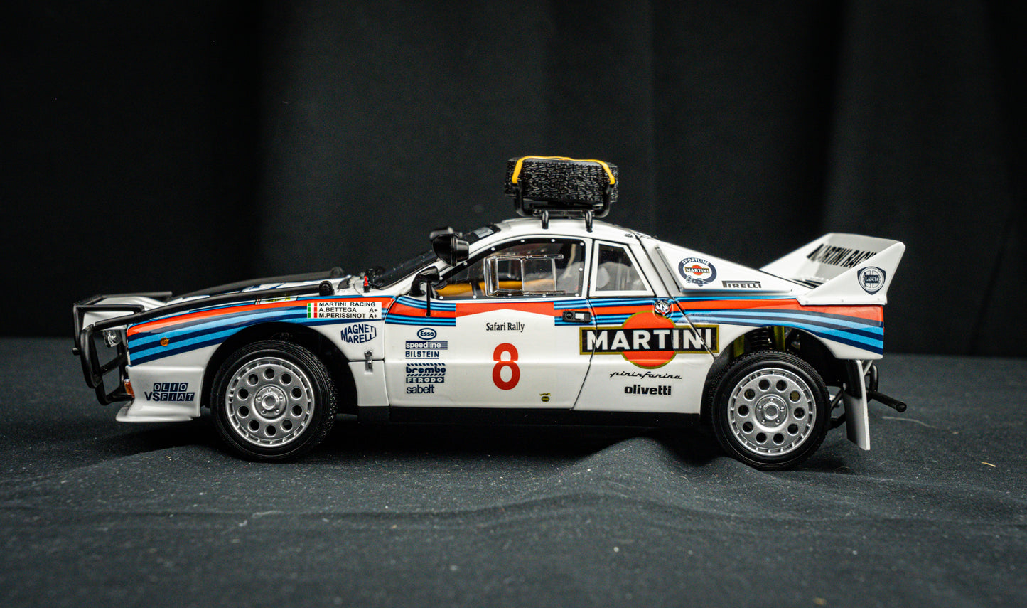 Lancia Rallye 037 #8 A. Bettega / M. Perissinot - Safari Rallye 1985 - Kyosho 1:18