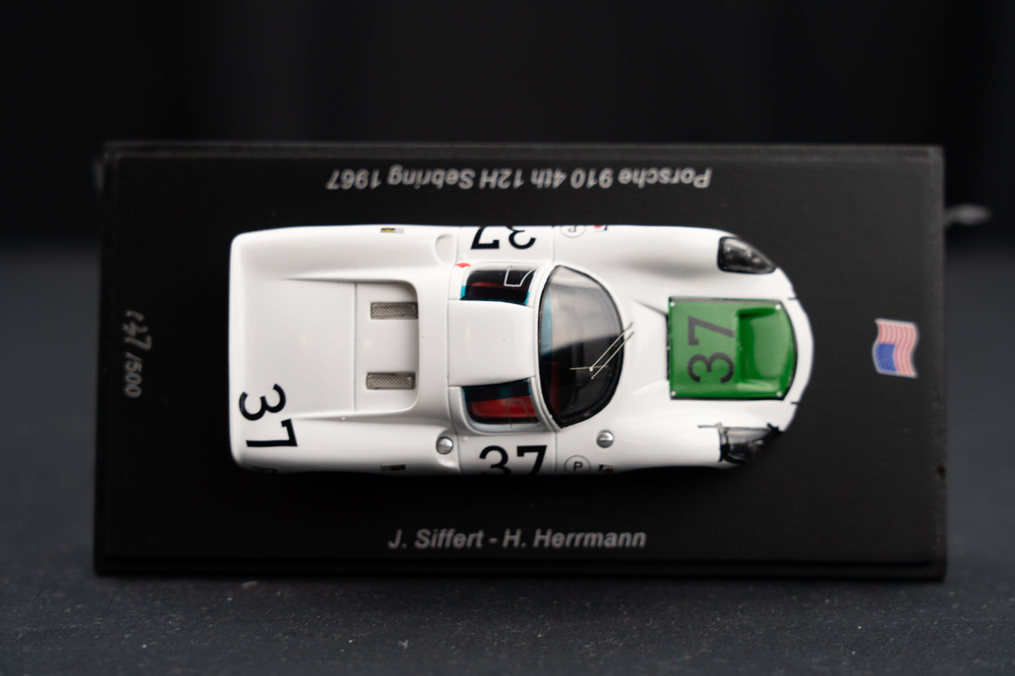Porsche 910 lim. 500 pcs. #37 Herrmann / Siffert 4th 12h Sebring 1967, Spark 1:43