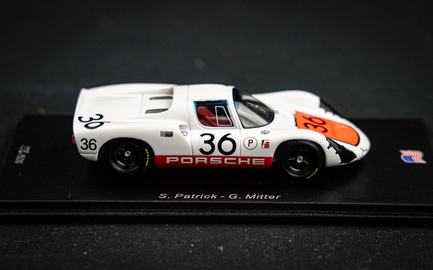 Porsche 910 lim. 500 pcs. #36 Patrick / Mitter / Rindt 3rd 12h Sebring 1967, Spark 1:43